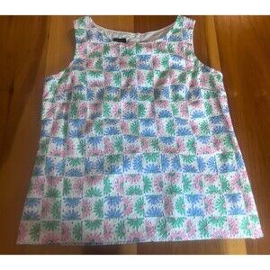 Talbots Women’s Tank Top. Size Medium. Floral. Lined. Cotton. Pullover.